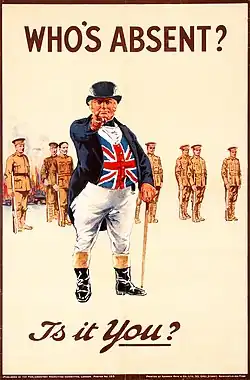 John Bull sur une affiche de recrutement pour la Première Guerre mondiale.