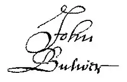 Signature de John Bulwer