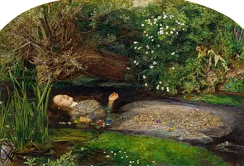 John Everett Millais, Ophélie, 1851-52.