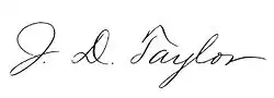 signature de Joseph D. Taylor