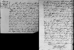 Acte de translation des restes de Joseph Papineau, de Montréal vers La Petite Nation. 3 juin 1855. Paroisse Notre-Dame-de-Bonsecours de la ville de Montebello.