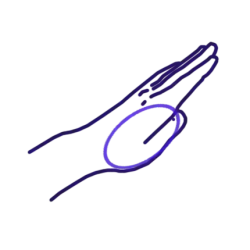 Haito, tranchant intérieur de la main (coôté pouce).