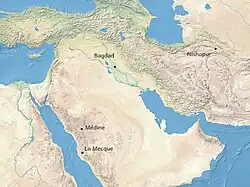Les villes fréquentées par al-Juwaynî.