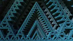 Dérivé de l'octaèdre de Sierpinski, bleu foncé.