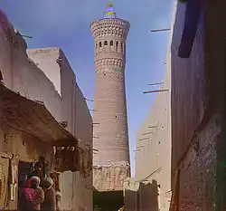 Minaret Kalon en 1909, photo couleur de Sergueï Prokoudine-Gorski