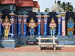 Des peintures murales ornent le temple Ammaiyar à Karaikal