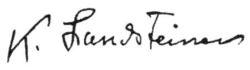 signature de Karl Landsteiner