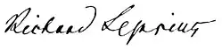 signature de Karl Richard Lepsius