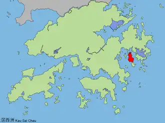 Localisation de Kau Sai Chau sur la carte de Hong Kong