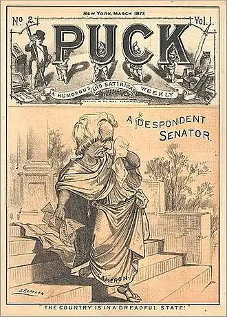 « The Country is in a dreadful state! » par Joseph Keppler, nouvelle série, no&nbsp;2 (mars 1877)