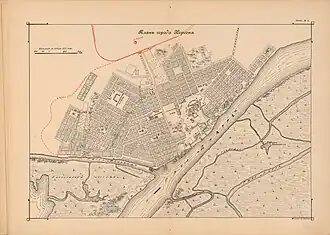 En 1908 la ligne de chemin de fer Kherson à Mykolaïv traversant Kherson.