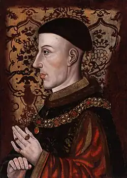 Le roi Henri V d'Angleterre, Londres, National Portrait Gallery, fin XVIe-début XVIIe&nbsp;siècle.