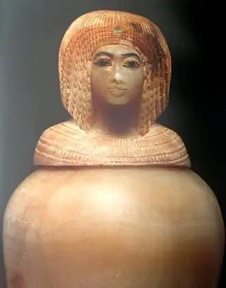 Vase canope au nom de Kiya - Musée égyptien du Caire