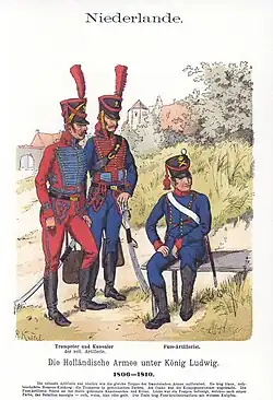 Artillerie à cheval (gauche) et à pied (droite).