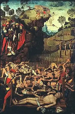 Martyre des Dix Mille, Maître du Retable de Hildesheim, XVe siècle, Wallraf-Richartz-Museum.