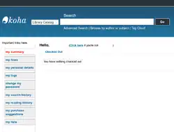 Description de l'image Koha OPAC logged in.png.
