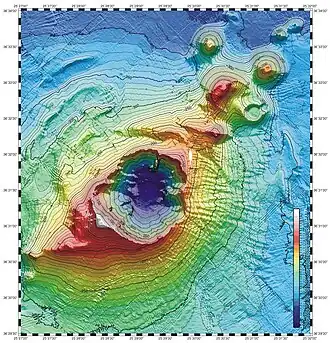 Modèle numérique de terrain du Kolumbo.