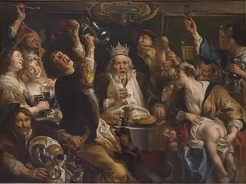 Jacob Jordaens, Le roi boit, XVIIe&nbsp;siècle.