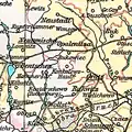 Carte de Poznań en 1905 qui montre le village de Konkolewo Hauland (aujourd'hui Kąkolewo) entre Neutomischel (aujourd'hui Nowy Tomyśl) et Grätz (aujourd'hui Grodzisk Wielkopolski).