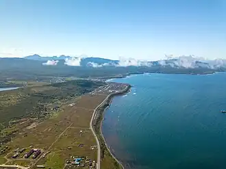 Vue aérienne de Kourilsk.