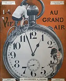 Le 3 novembre 1904 (no 321), Eugenio Bruni et Henri Prévot recordmen de l'heure (photomontage).