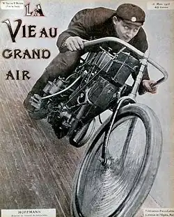 Le 16 mars 1905 (no 340), Franz Hoffmann et sa motocyclette (avec retouche image au pinceau).