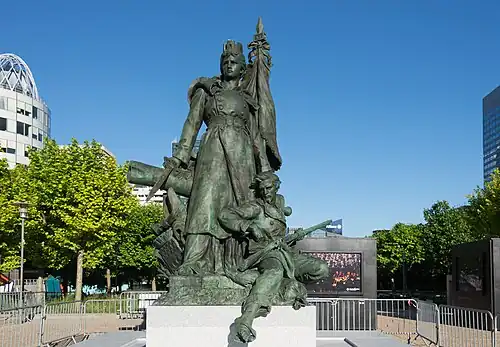 La Défense de Paris. Groupe sculpté en bronze (1883). Quartier de la Défense.