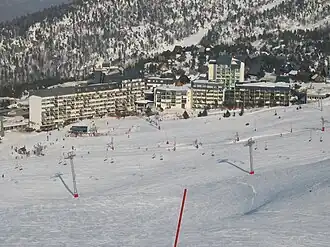Vue aérienne de la station.