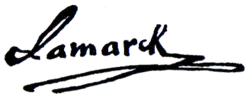 signature de Jean-Baptiste de Lamarck