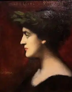 Portrait de Madeleine Smith de profil à la couronne de laurier (Jean-Jacques Henner, 1895, Fondation des Artistes, inv. 201)