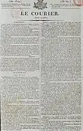 Première page du Courrier, n° 60 du 19 août 1819.