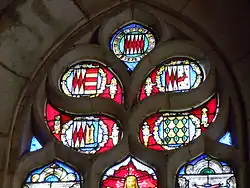 Blasons des familles Bouteville, du Chastel, Quimerch, Coëtquenan et Toulbodou