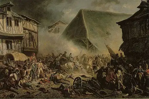 Tableau de Jean Sorieul représentant la bataille du Mans