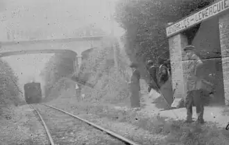 La halte de Vendelles-Le Verguier vers 1920.