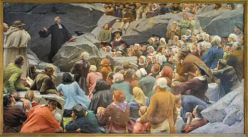 Le Prêche au désert, Mialet, musée du Désert.