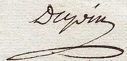 signature d'André Dupin de Beaumont