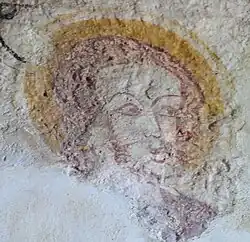 Peinture du XIIe&nbsp;siècle dans la sacristie.