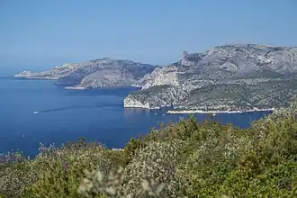 Paysage des calanques vers Cassis.
