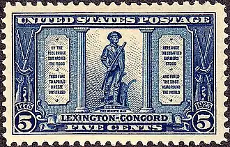 La statue reprise sur un timbre.