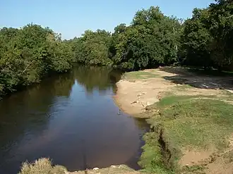 L'Eyre au niveau du pont de Mios (D 216)