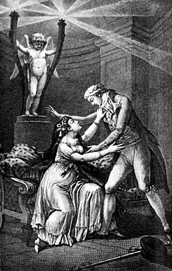 La marquise de Merteuil et son amant Belleroche.