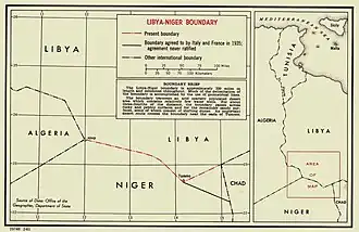 Carte de la frontière Libye Niger (1961).