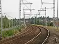 La ligne entre les gares d'Essonne-Robinson et de Villabé.