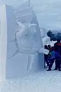 Sculpture sur neige réalisée à Lillehammer, Norvège
