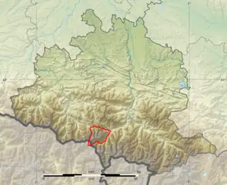 Limites du massif dans le département de l'Ariège.