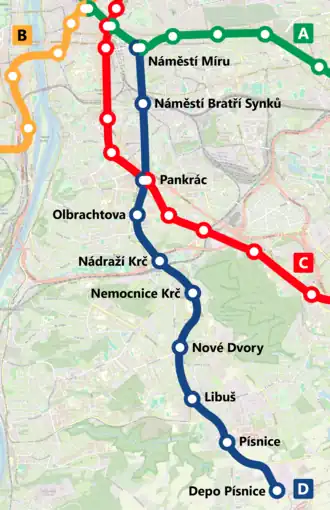 Voir la carte de la ligne.