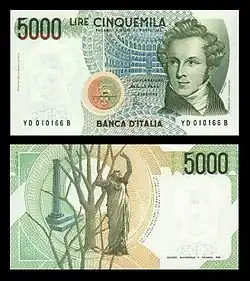 5&nbsp;000&nbsp;lires Bellini (1985-2002)