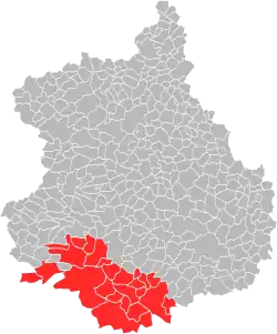 Carte de la communauté de communes du Grand Châteaudun dans le département d'Eure-et-Loir (2018).