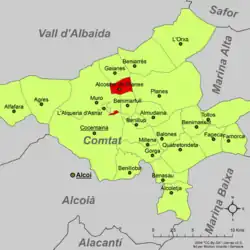 dans la comarque du Comtat.