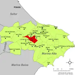 dans la comarque de la Marina Alta.